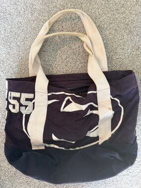 PINK Victoria's Secret Navy and Cream Canvas Tote
